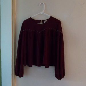 Paper Crane nice burgandy blouse size junior large
